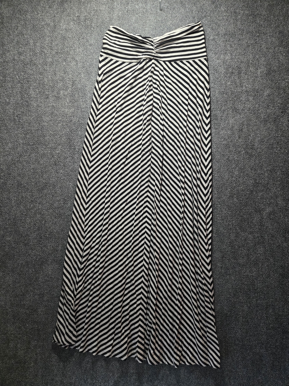 Merona Black and White Stretch Striped Maxi Skirt